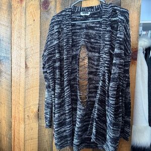 BKE Black and Gray Women's Cardigan